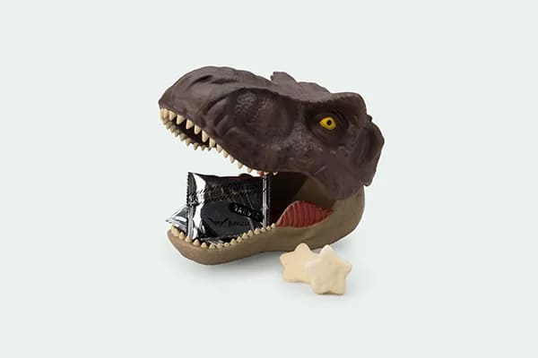 せんべい入り 恐竜の顔フィギュア
