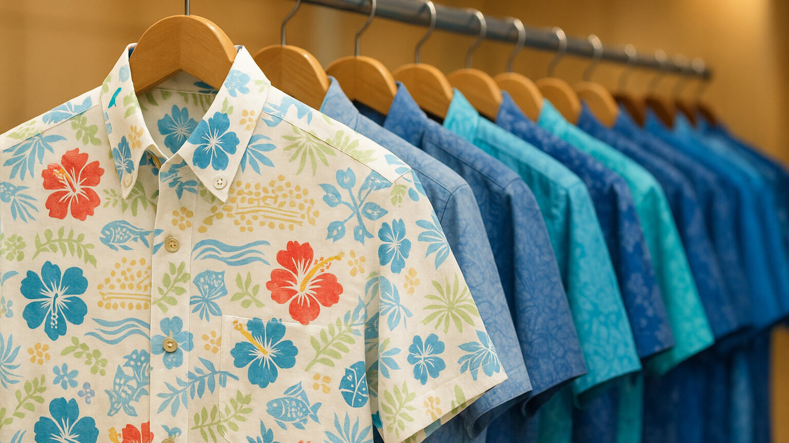 店頭に並ぶかりゆしウェア