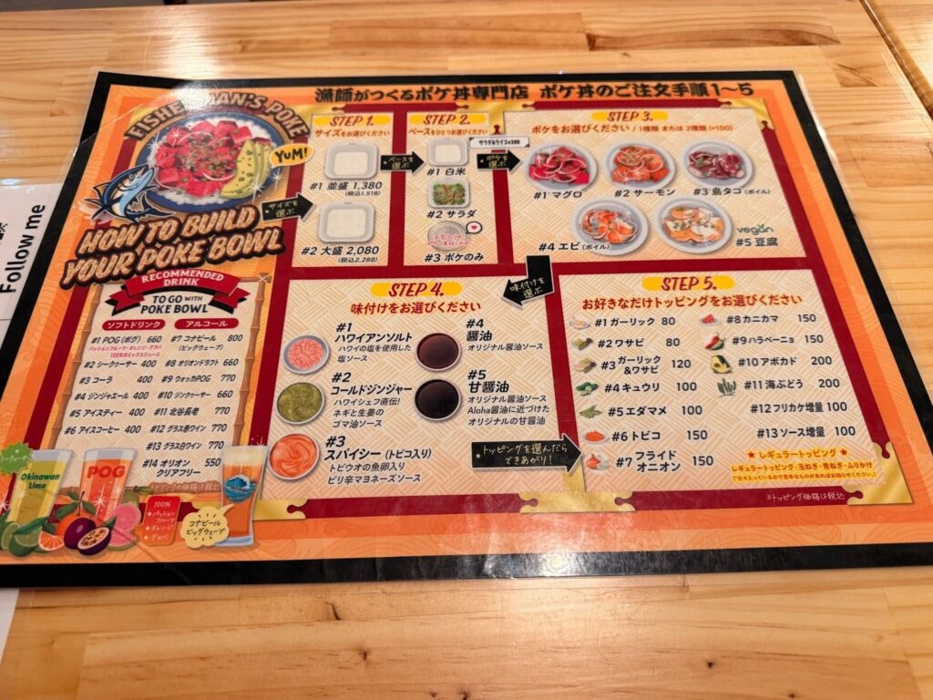 Fisherman’s POKE 純TSUNAメニュー