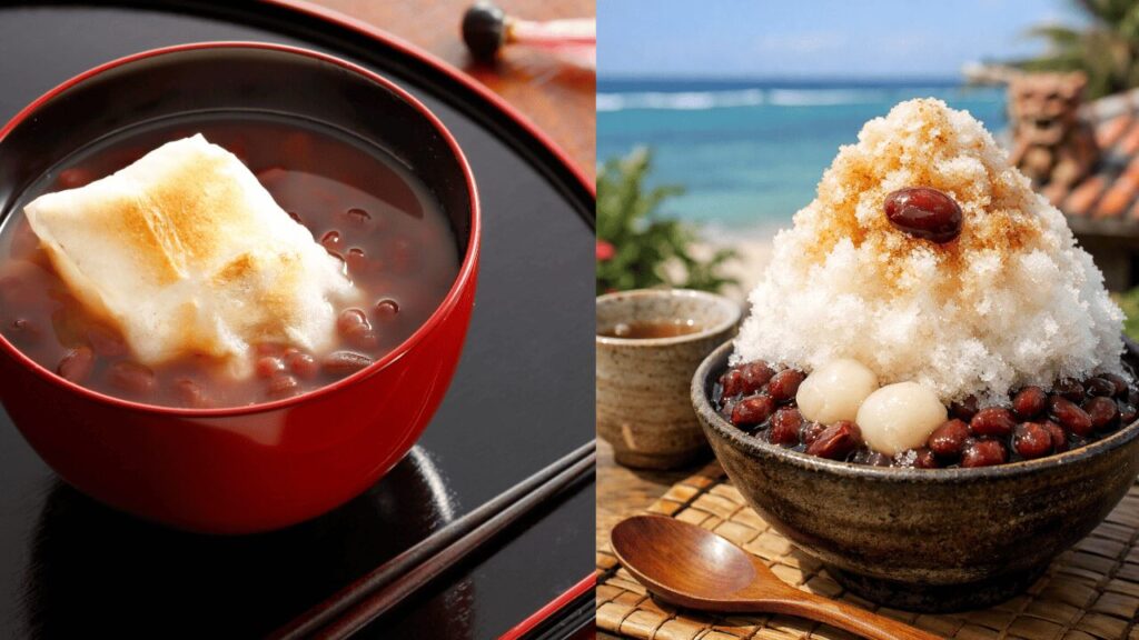 2種類のぜんざい