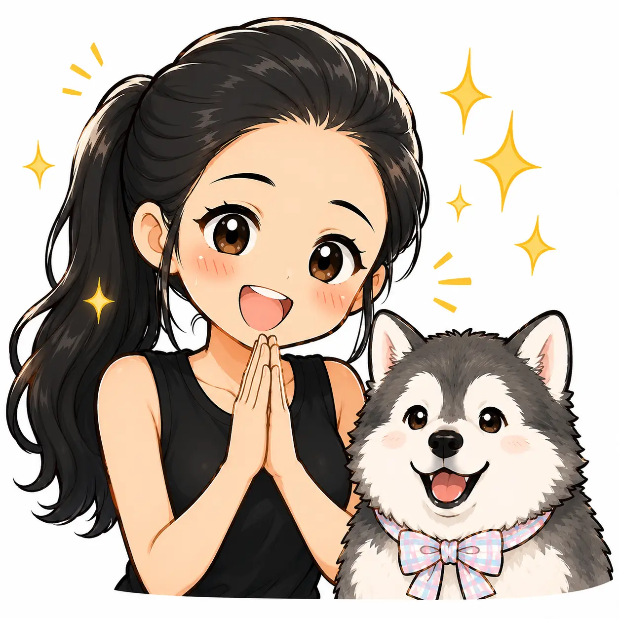 きらきらとした顔のアイコン